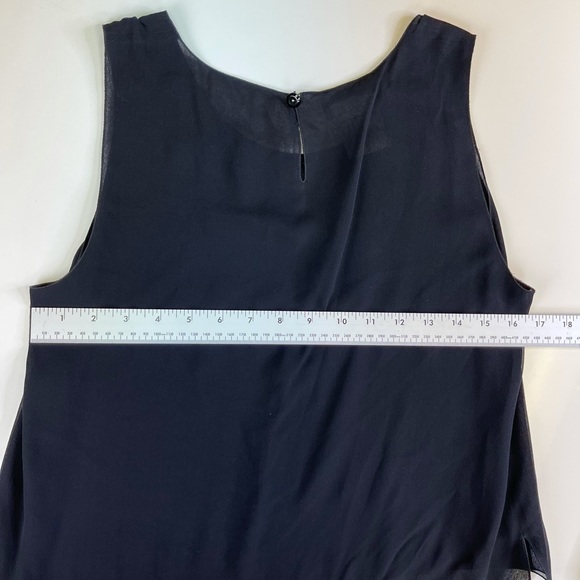 CHANEL 100% Silk All Black Top Skirt Summer Sz 42 - Picture 14 of 15